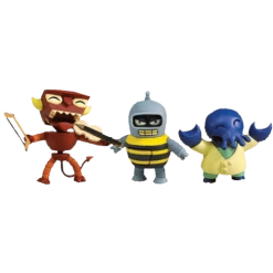 Toynami Lucky Last Futurama - Tineez Series 1 Ver2 3 Piece Figure Set