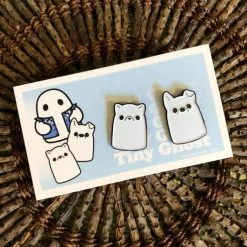 Bimtoy Puppy & Kitty Ghost (OG) Enamel Pin Set Enamel Pins