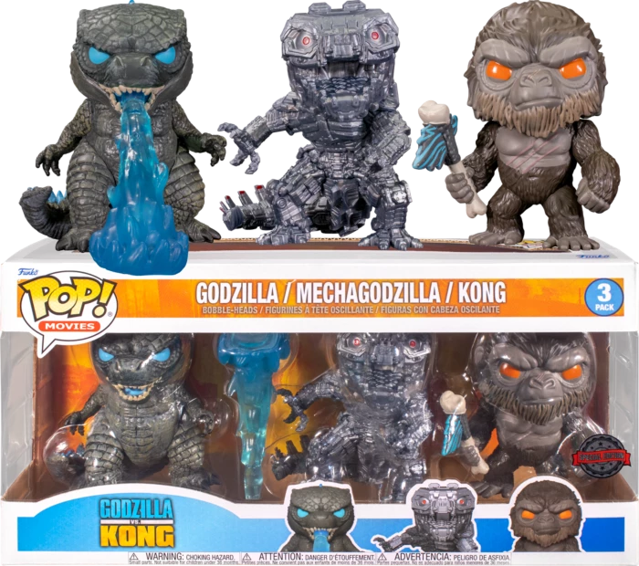 Funko Godzilla Vs Kong - Kong, Godzilla & Mechagodzilla Pop! 3-Pack